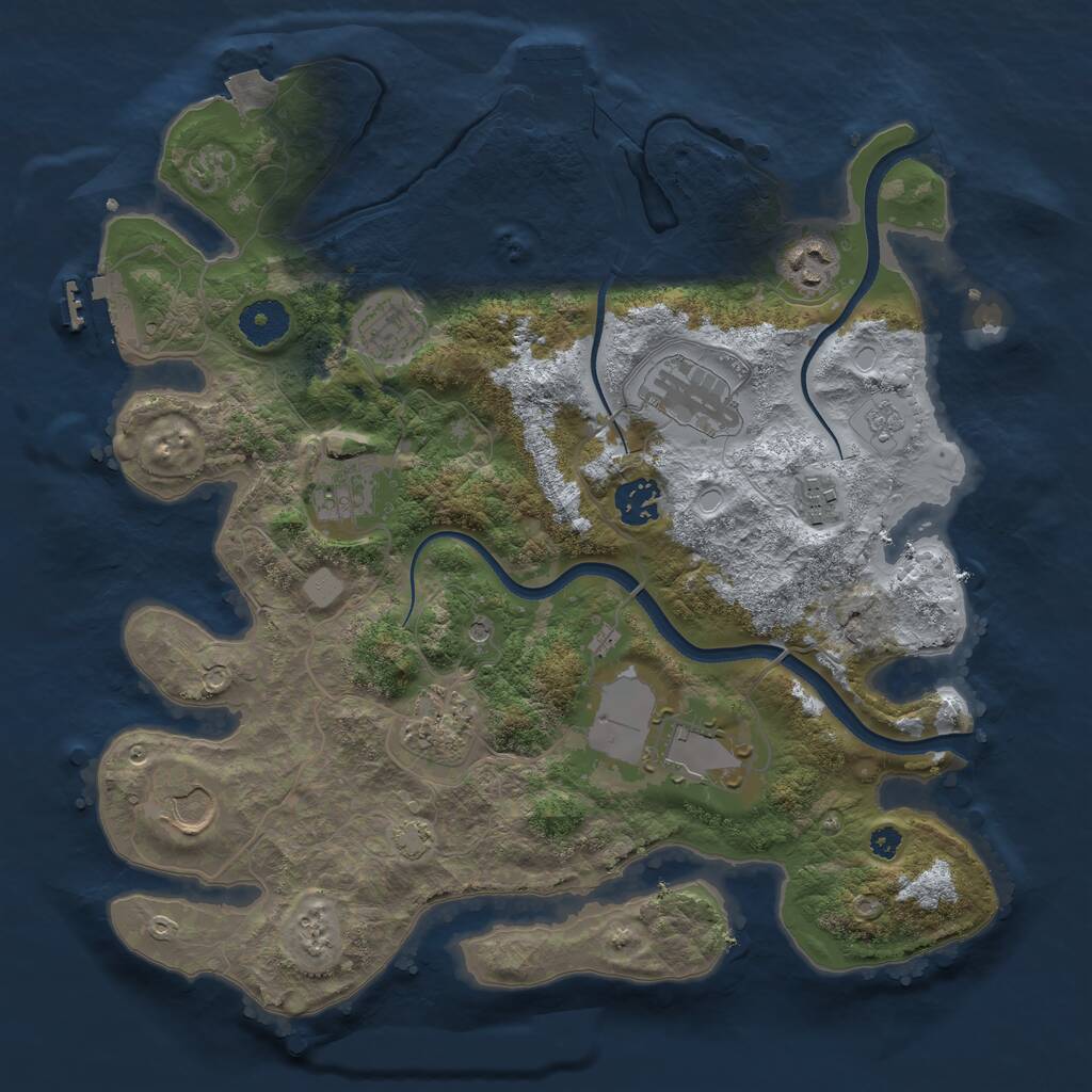 Rust Map: Procedural Map, Size: 3500, Seed: 35179662, 15 Monuments