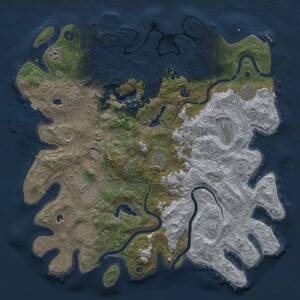 Thumbnail Rust Map: Procedural Map, Size: 4500, Seed: 7541, 16 Monuments