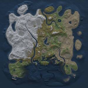 Thumbnail Rust Map: Procedural Map, Size: 4000, Seed: 1365942134, 16 Monuments