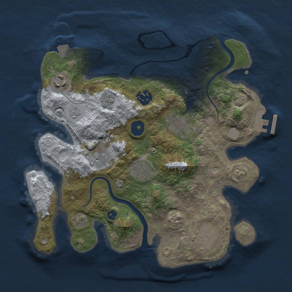 Rust Map: Procedural Map, Size: 3000, Seed: 1130755268, 12 Monuments