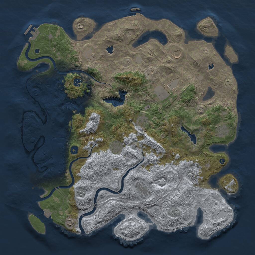 Rust Map: Procedural Map, Size: 4500, Seed: 2039321953, 17 Monuments
