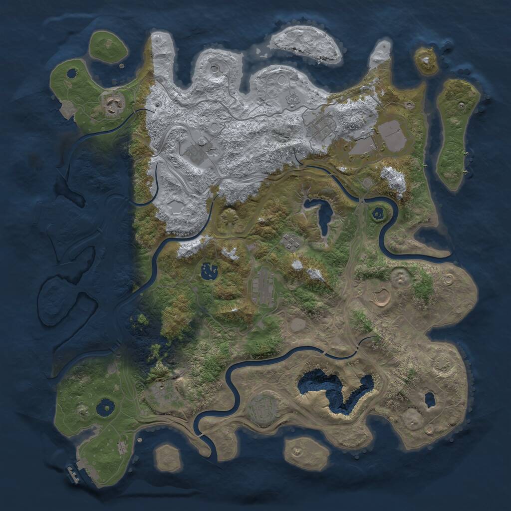 Rust Map: Procedural Map, Size: 4300, Seed: 719435755, 16 Monuments