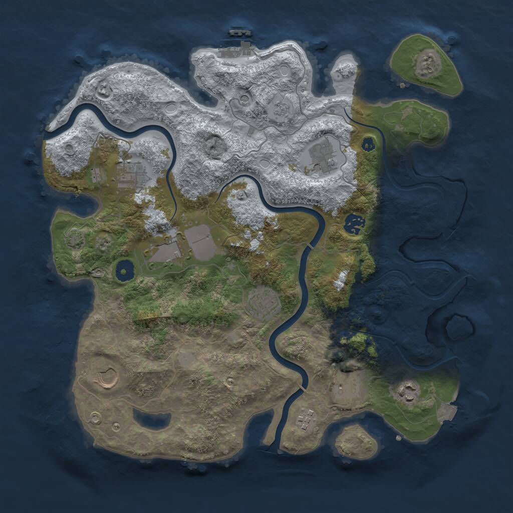 Rust Map: Procedural Map, Size: 3750, Seed: 201885078, 14 Monuments