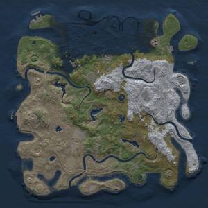 Thumbnail Rust Map: Procedural Map, Size: 4500, Seed: 17823, 16 Monuments