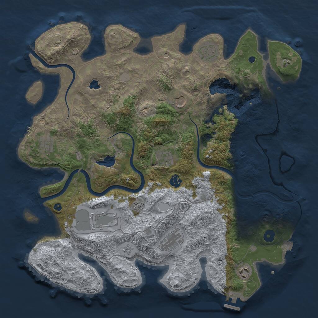 Rust Map: Procedural Map, Size: 4000, Seed: 14844, 14 Monuments