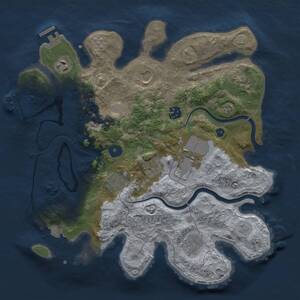 Thumbnail Rust Map: Procedural Map, Size: 3500, Seed: 386711416, 15 Monuments