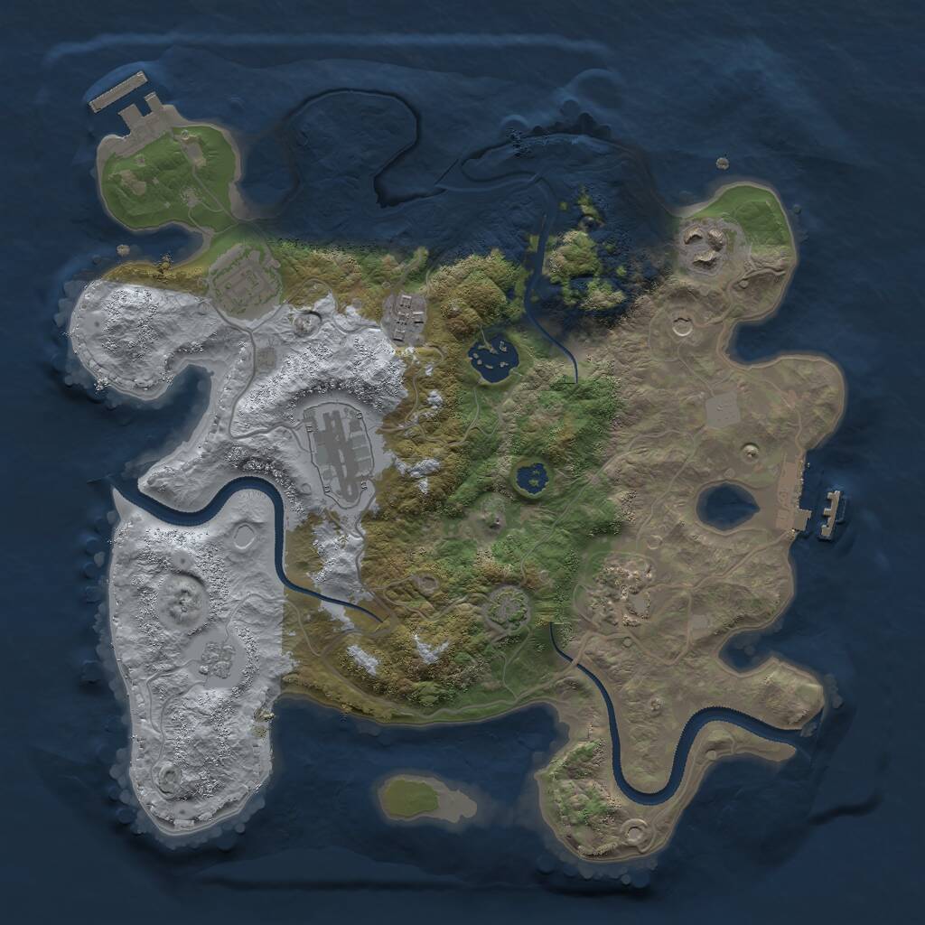 Rust Map: Procedural Map, Size: 3000, Seed: 404059123, 12 Monuments
