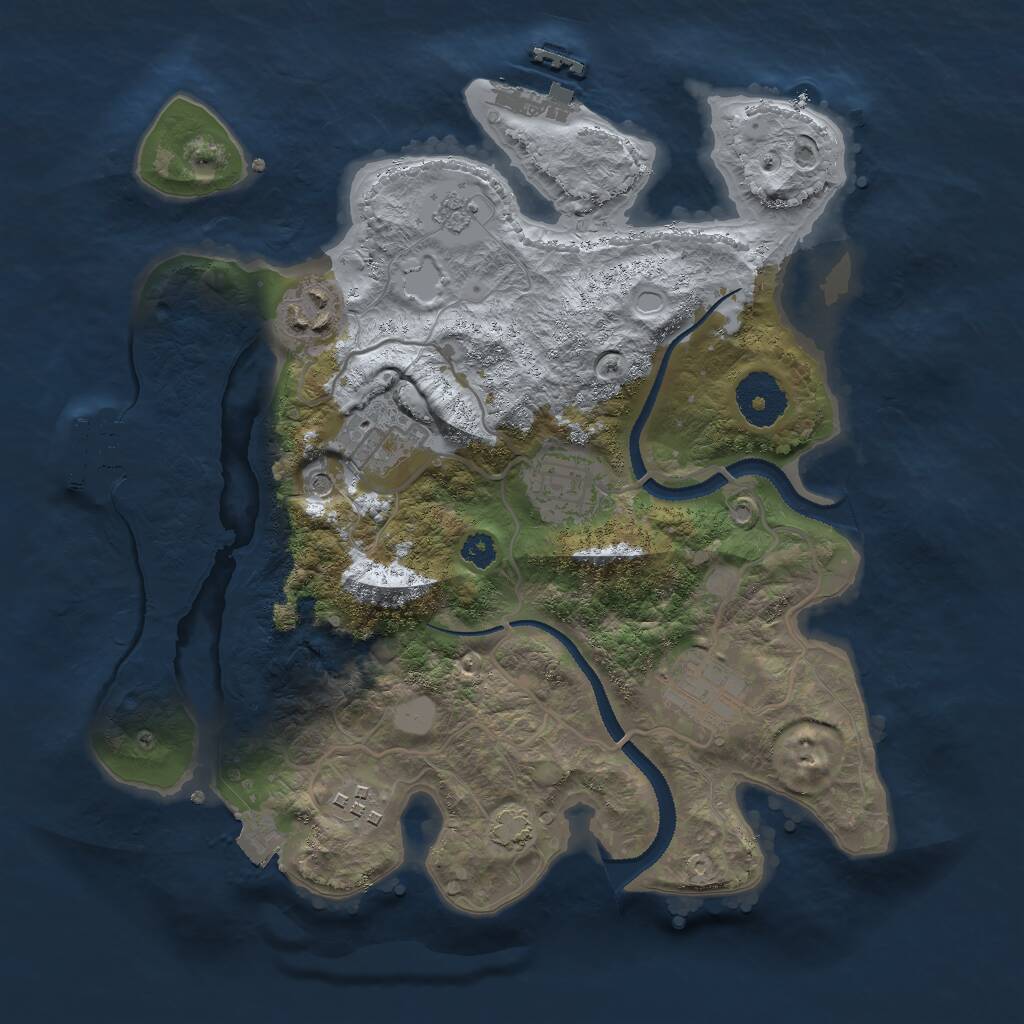 Rust Map: Procedural Map, Size: 3000, Seed: 2007755323, 11 Monuments