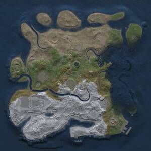 Thumbnail Rust Map: Procedural Map, Size: 3500, Seed: 1457829385, 15 Monuments