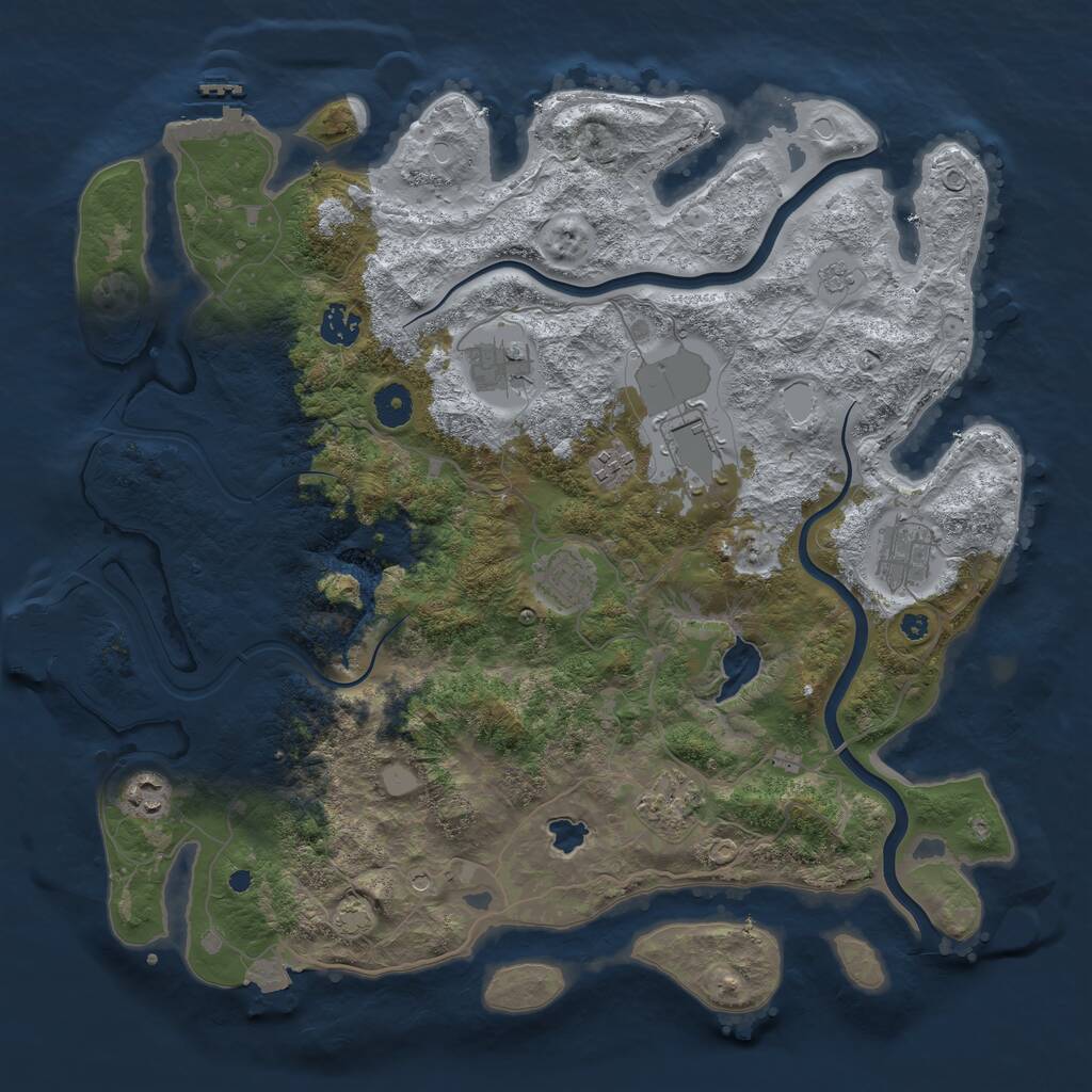 Rust Map: Procedural Map, Size: 4000, Seed: 786313644, 14 Monuments