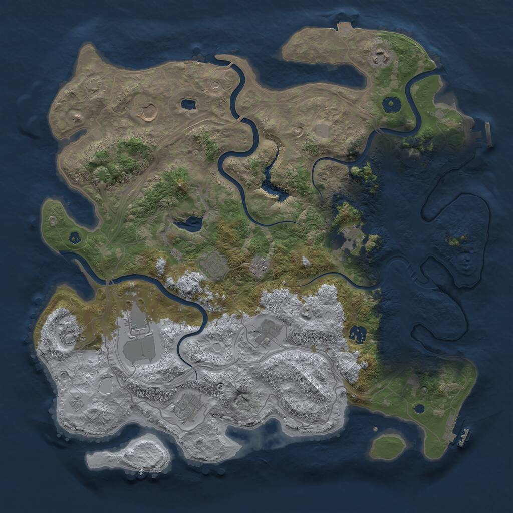 Rust Map: Procedural Map, Size: 4300, Seed: 634522, 16 Monuments