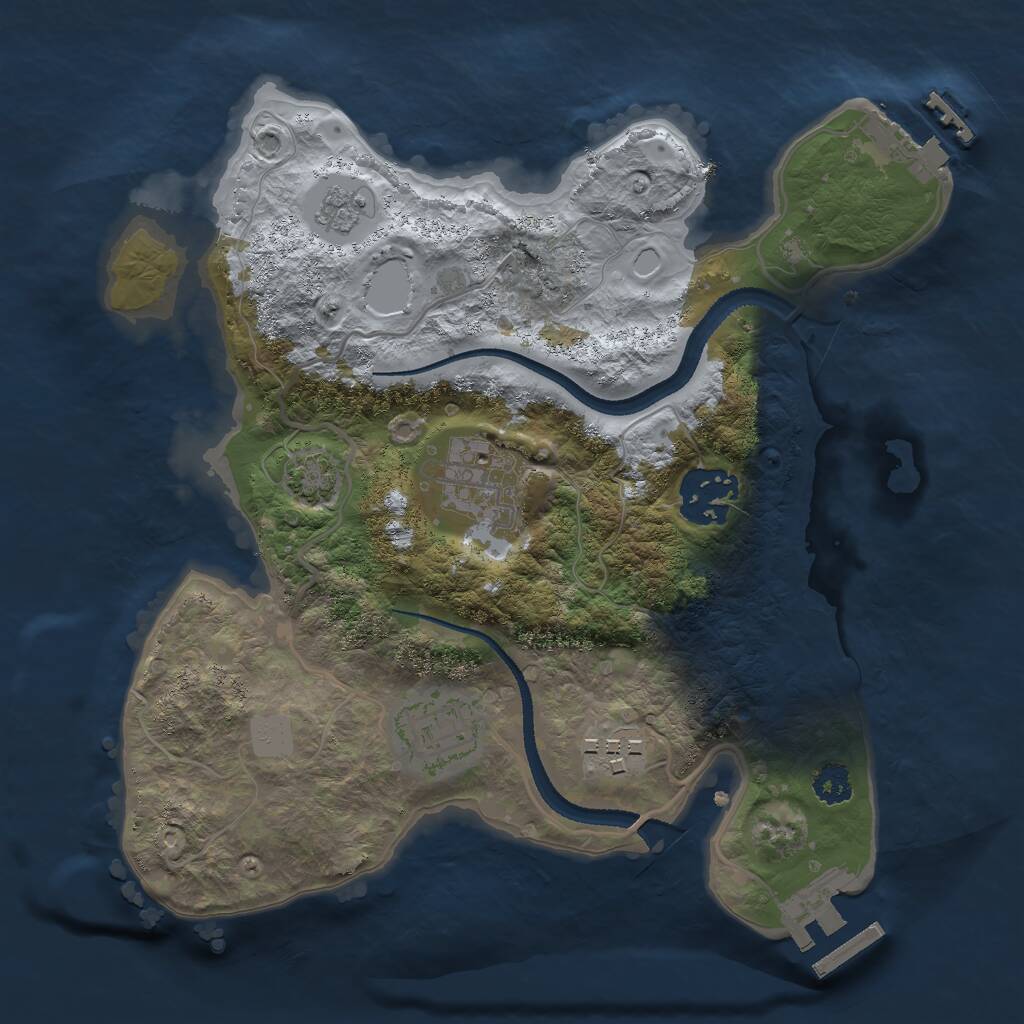 Rust Map: Procedural Map, Size: 2600, Seed: 39901974, 9 Monuments