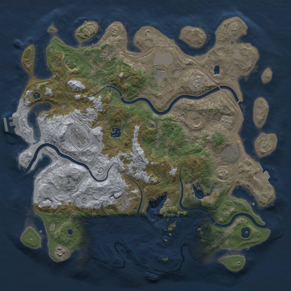 Rust Map: Procedural Map, Size: 4250, Seed: 76923, 15 Monuments