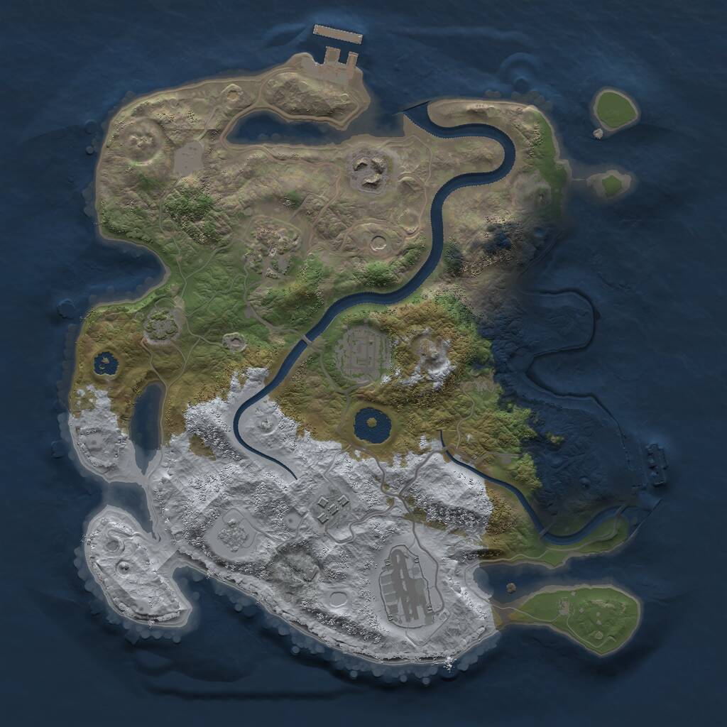 Rust Map: Procedural Map, Size: 3000, Seed: 578340615, 11 Monuments