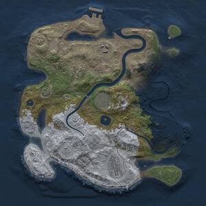 Thumbnail Rust Map: Procedural Map, Size: 3000, Seed: 578340615, 11 Monuments