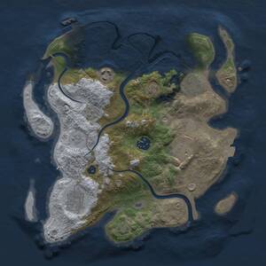 Thumbnail Rust Map: Procedural Map, Size: 3000, Seed: 1087391490, 11 Monuments