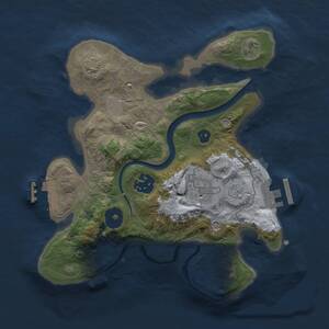 Thumbnail Rust Map: Procedural Map, Size: 2500, Seed: 568240267, 8 Monuments