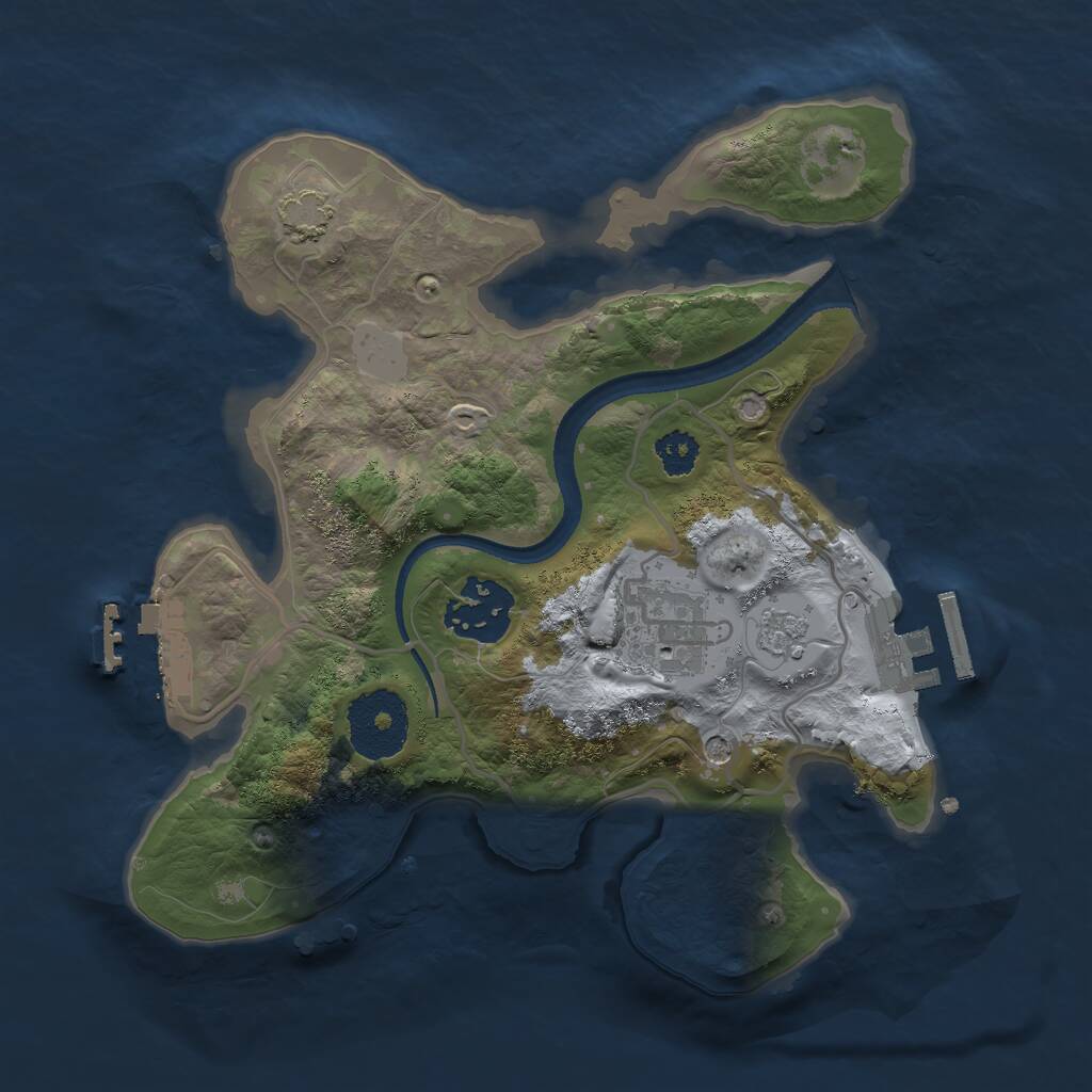 Rust Map: Procedural Map, Size: 2500, Seed: 568240267, 8 Monuments
