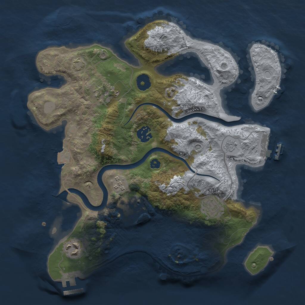 Rust Map: Procedural Map, Size: 3000, Seed: 167649076, 12 Monuments
