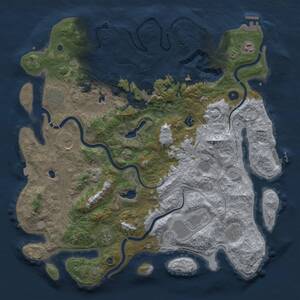 Thumbnail Rust Map: Procedural Map, Size: 4500, Seed: 975407390, 16 Monuments