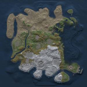 Thumbnail Rust Map: Procedural Map, Size: 3500, Seed: 2065968182, 15 Monuments