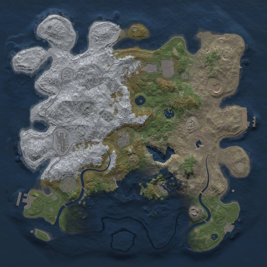 Rust Map: Procedural Map, Size: 4000, Seed: 1062940711, 16 Monuments