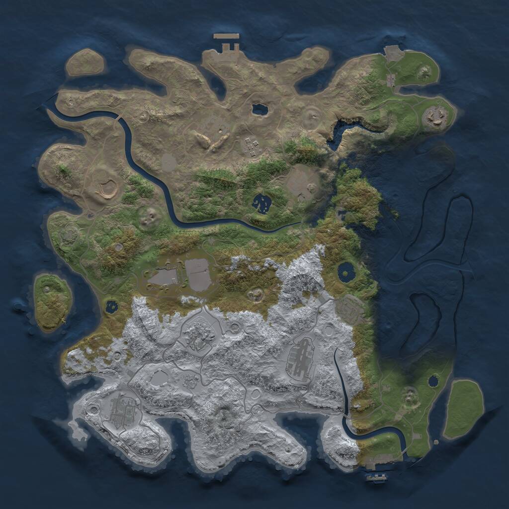 Rust Map: Procedural Map, Size: 4000, Seed: 998169, 17 Monuments