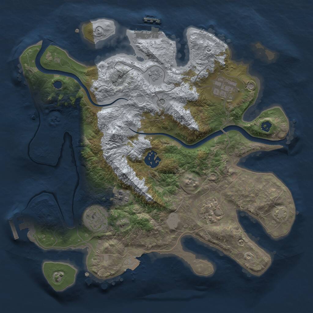 Rust Map: Procedural Map, Size: 3000, Seed: 5999999, 11 Monuments