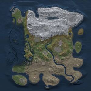 Thumbnail Rust Map: Procedural Map, Size: 3500, Seed: 980140996, 13 Monuments
