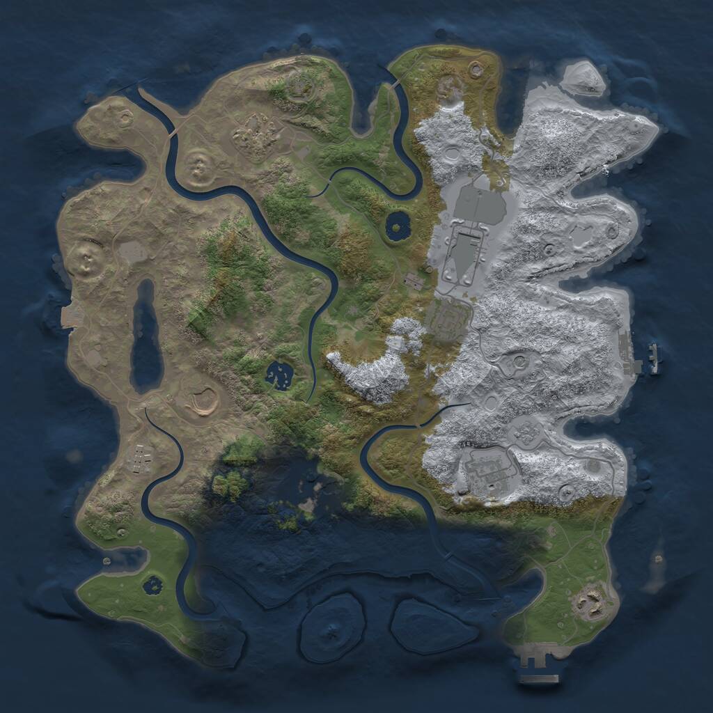 Rust Map: Procedural Map, Size: 3800, Seed: 360184026, 15 Monuments