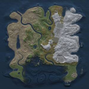 Thumbnail Rust Map: Procedural Map, Size: 3800, Seed: 360184026, 15 Monuments