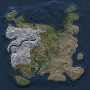 Thumbnail Rust Map: Procedural Map, Size: 3500, Seed: 178084121, 14 Monuments