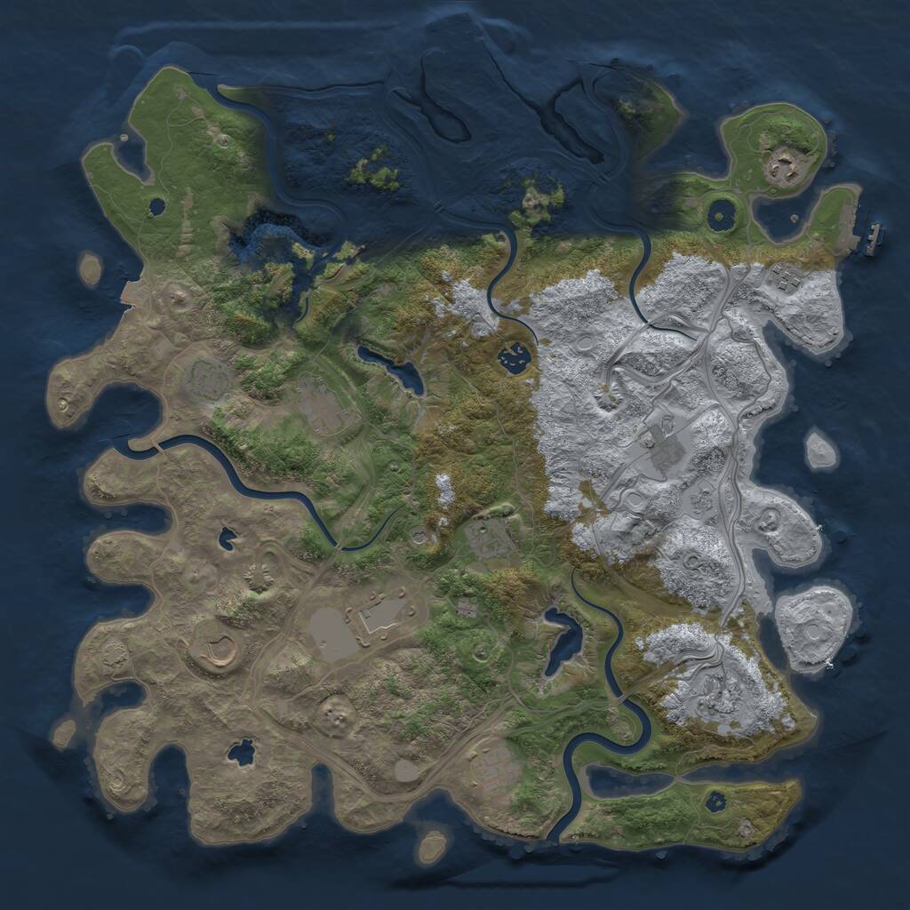 Rust Map: Procedural Map, Size: 4500, Seed: 15123, 17 Monuments