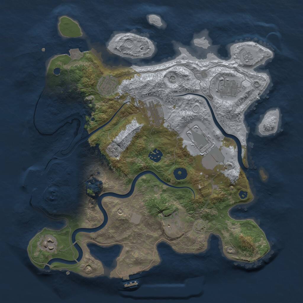 Rust Map: Procedural Map, Size: 3500, Seed: 973955952, 14 Monuments