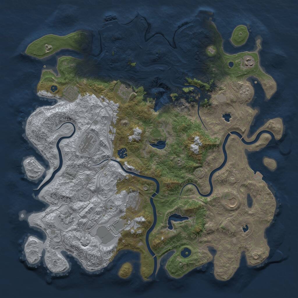 Rust Map: Procedural Map, Size: 4500, Seed: 1493953170, 16 Monuments