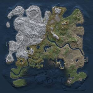 Thumbnail Rust Map: Procedural Map, Size: 4000, Seed: 990366, 15 Monuments
