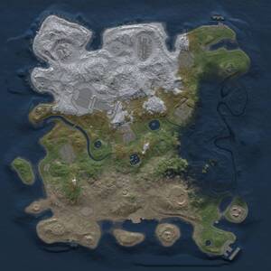 Thumbnail Rust Map: Procedural Map, Size: 3750, Seed: 845693786, 17 Monuments