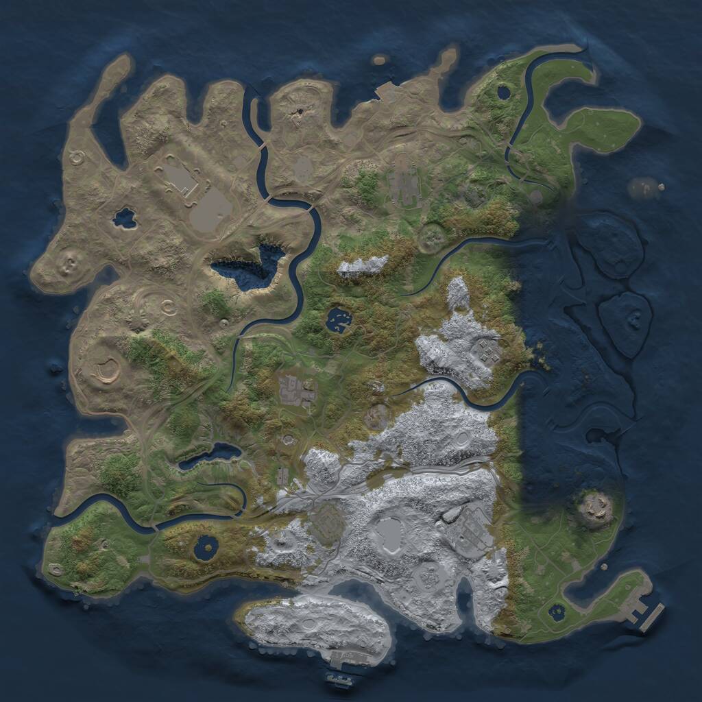 Rust Map: Procedural Map, Size: 4250, Seed: 478921717, 15 Monuments
