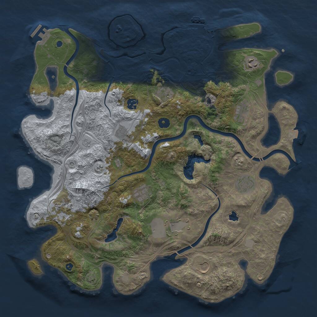Rust Map: Procedural Map, Size: 4250, Seed: 1796306114, 17 Monuments