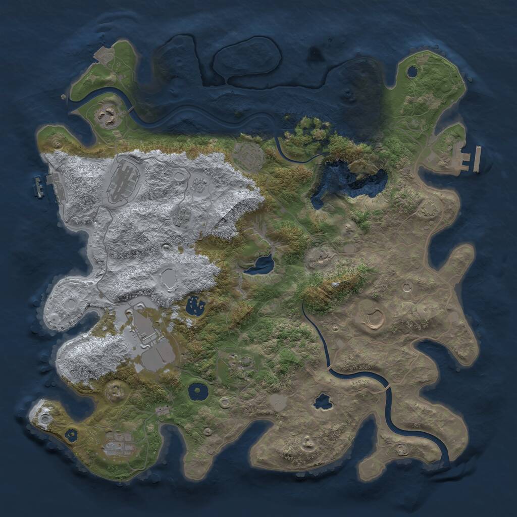 Rust Map: Procedural Map, Size: 4000, Seed: 540393079, 15 Monuments