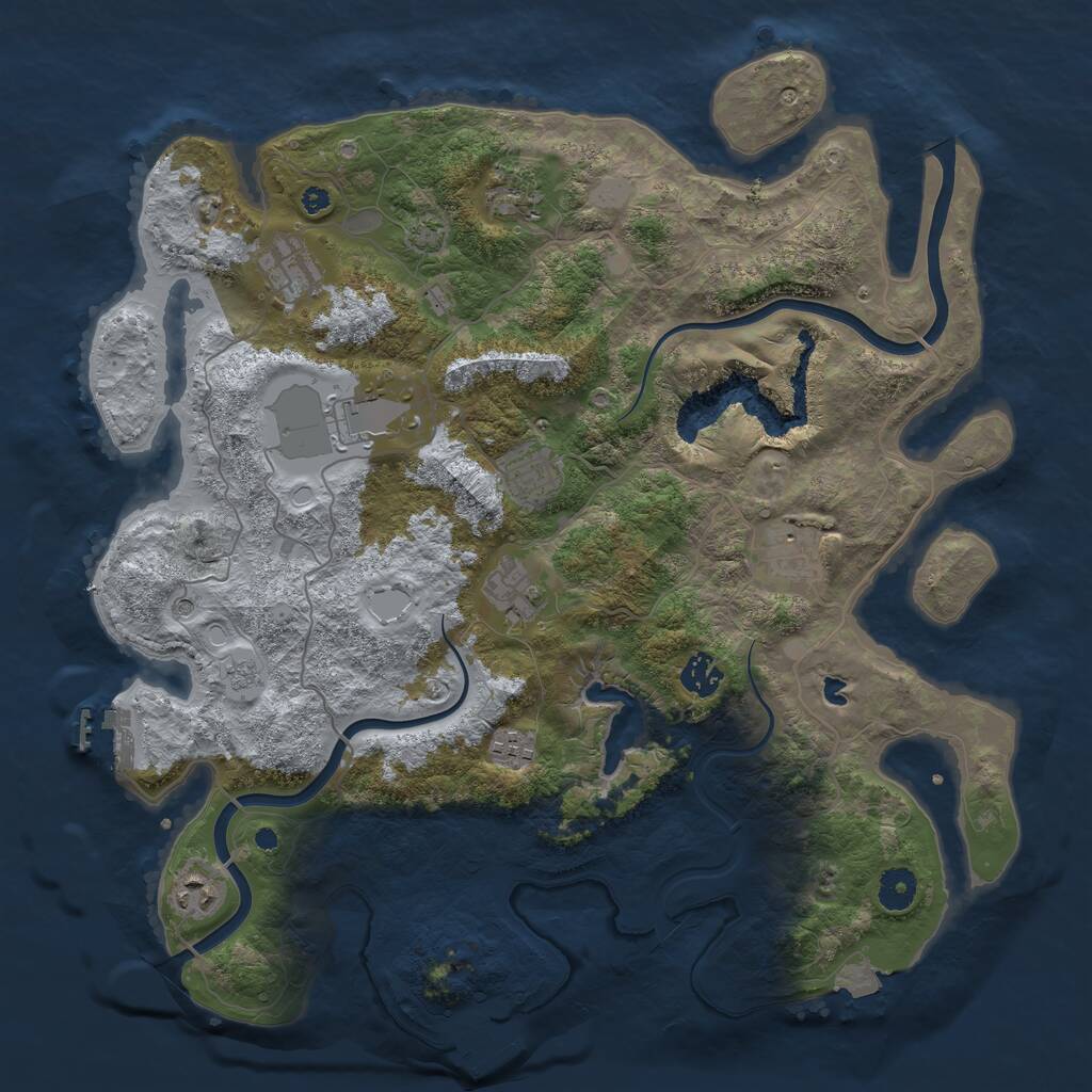 Rust Map: Procedural Map, Size: 4000, Seed: 1872096612, 15 Monuments