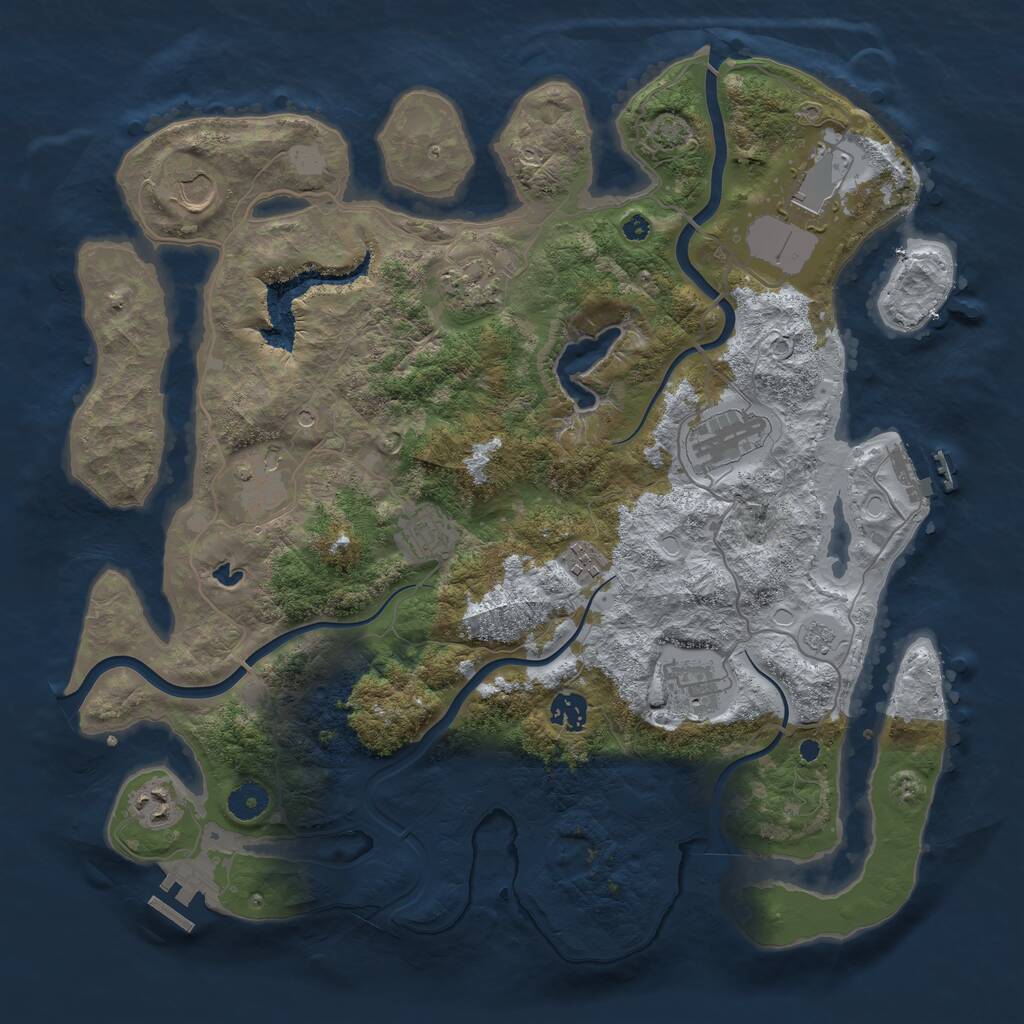 Rust Map: Procedural Map, Size: 4000, Seed: 671063171, 16 Monuments