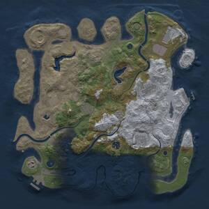 Thumbnail Rust Map: Procedural Map, Size: 4000, Seed: 671063171, 16 Monuments