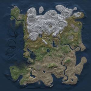 Thumbnail Rust Map: Procedural Map, Size: 4500, Seed: 1839396804, 17 Monuments