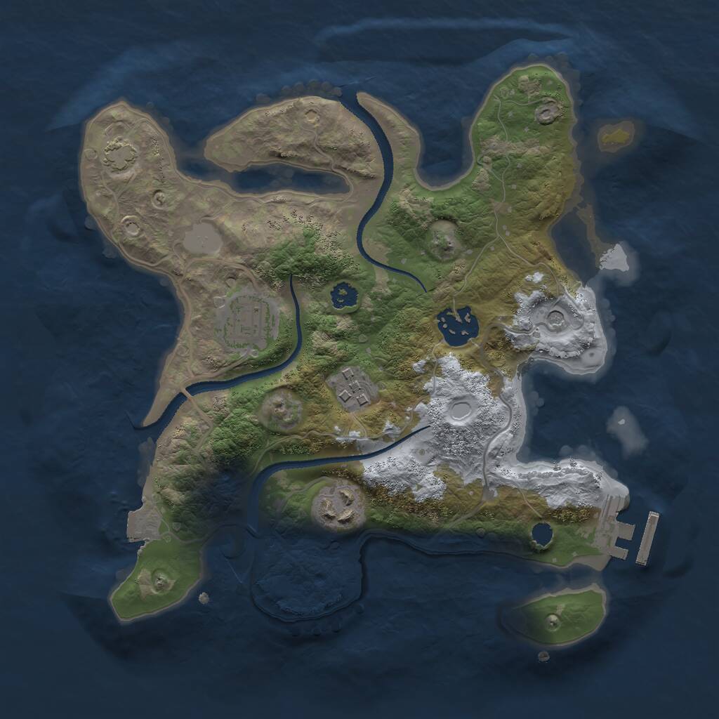 Rust Map: Procedural Map, Size: 2700, Seed: 270342, 8 Monuments