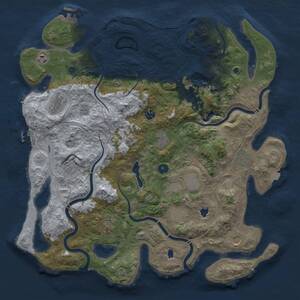 Thumbnail Rust Map: Procedural Map, Size: 4500, Seed: 335488555, 17 Monuments