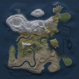 Thumbnail Rust Map: Procedural Map, Size: 3000, Seed: 1733845989, 11 Monuments