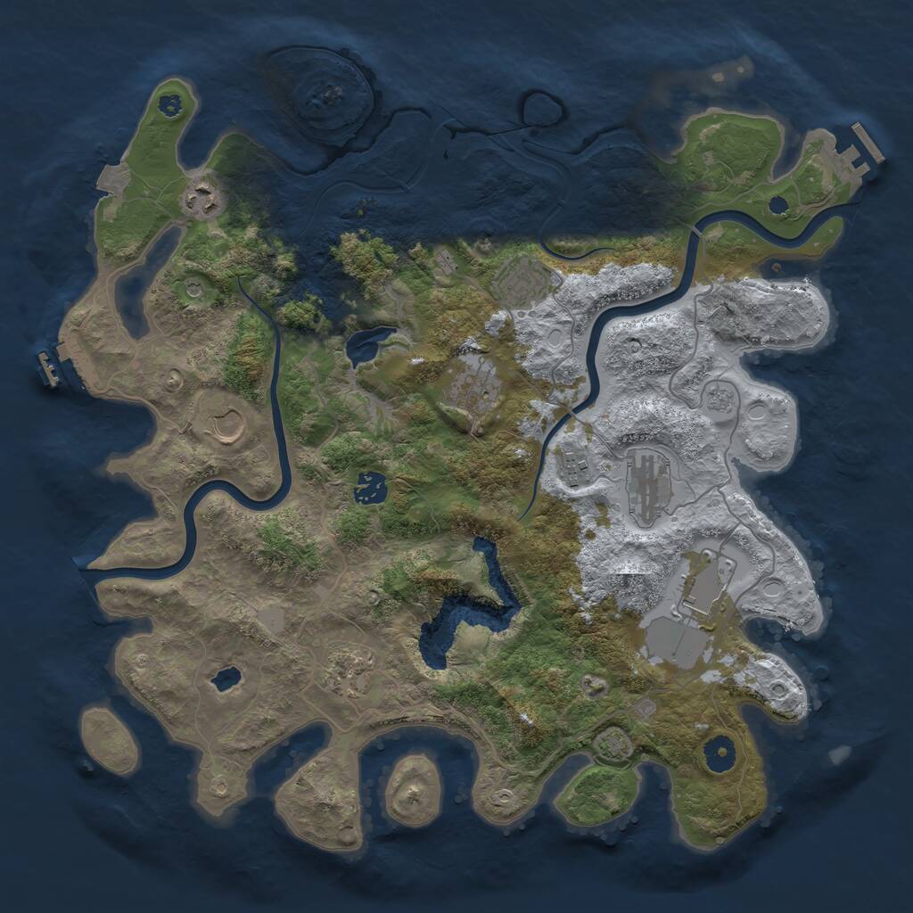 Rust Map: Procedural Map, Size: 4000, Seed: 21573945, 15 Monuments