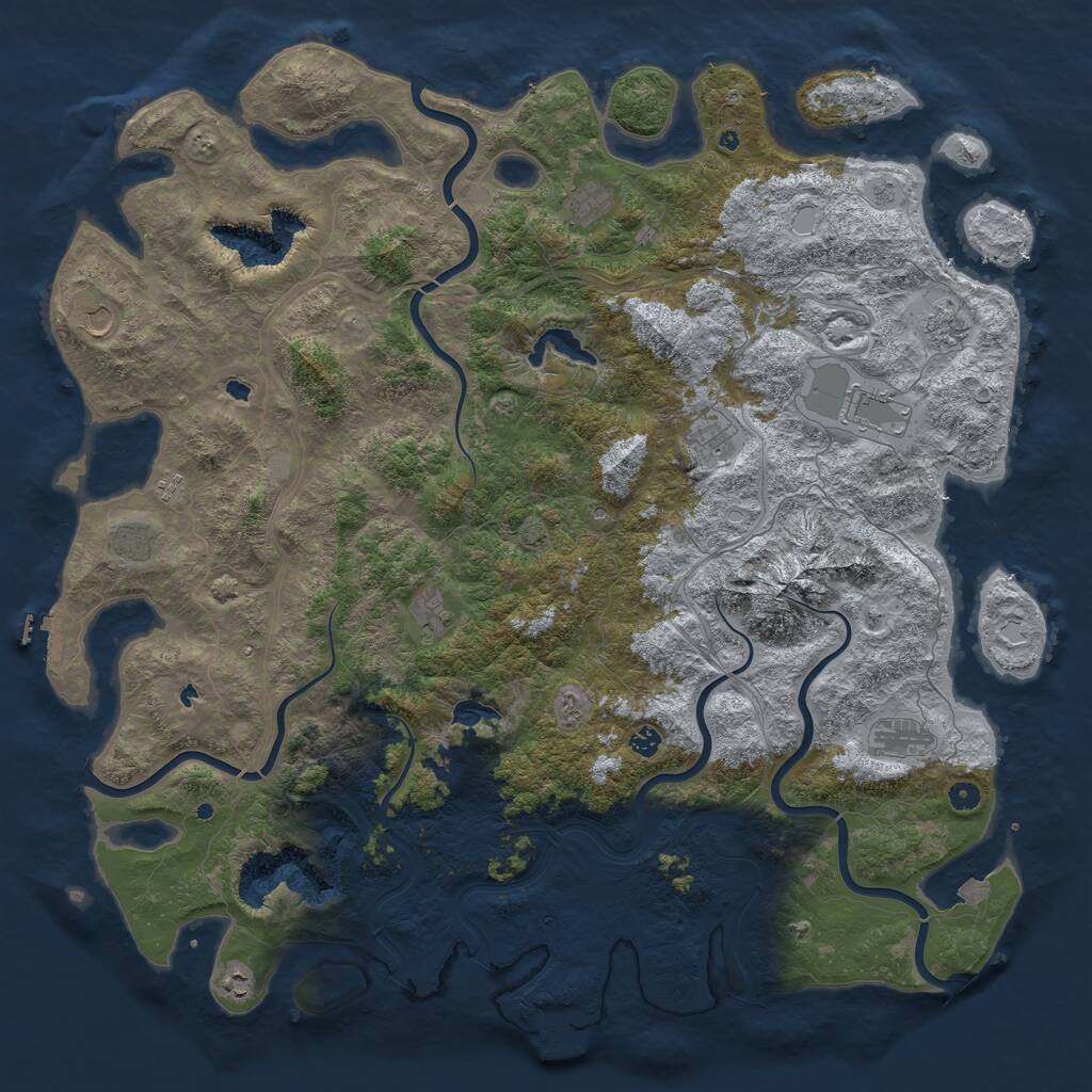 Rust Map: Procedural Map, Size: 5500, Seed: 165219963, 17 Monuments
