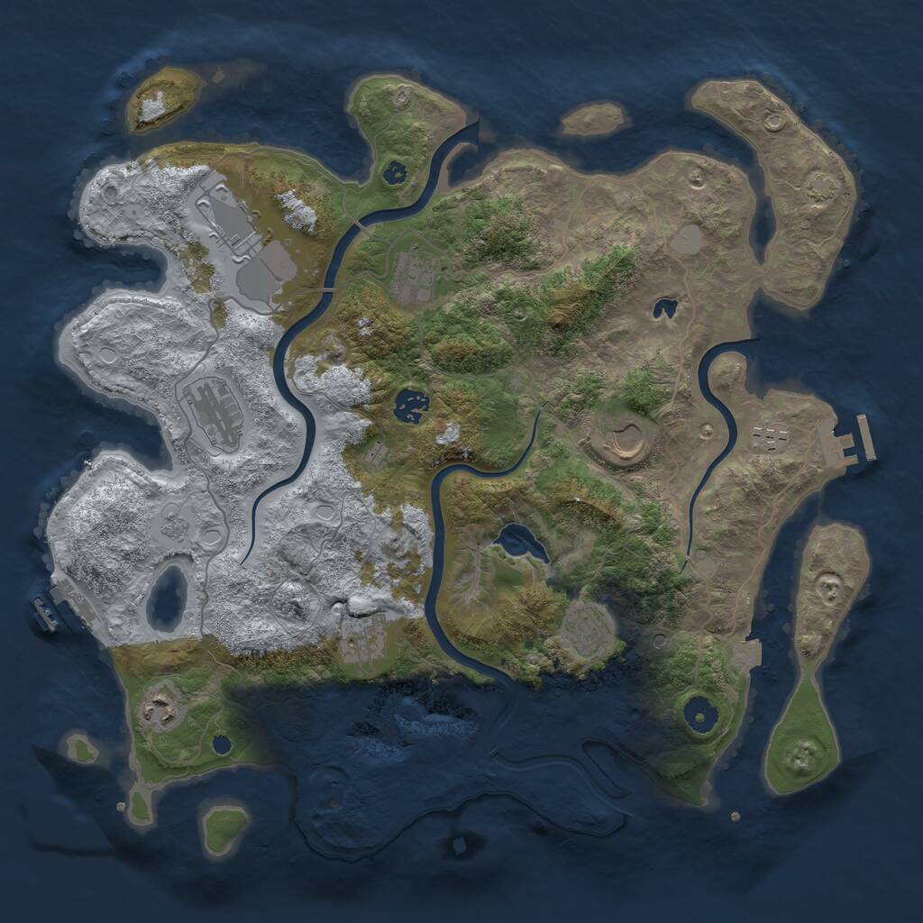 Rust Map: Procedural Map, Size: 4000, Seed: 45670, 15 Monuments